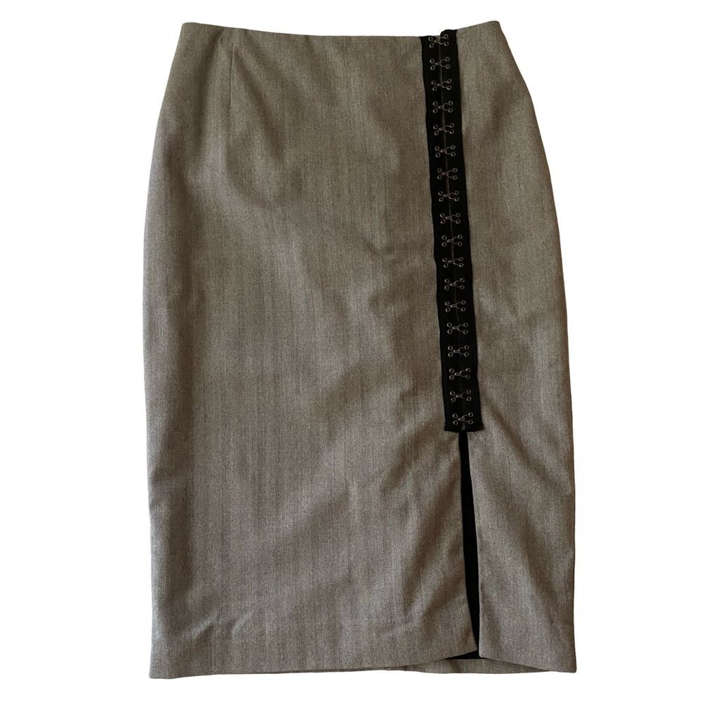 Karl Lagerfeld Hook & Eye Tape Skirt Grey